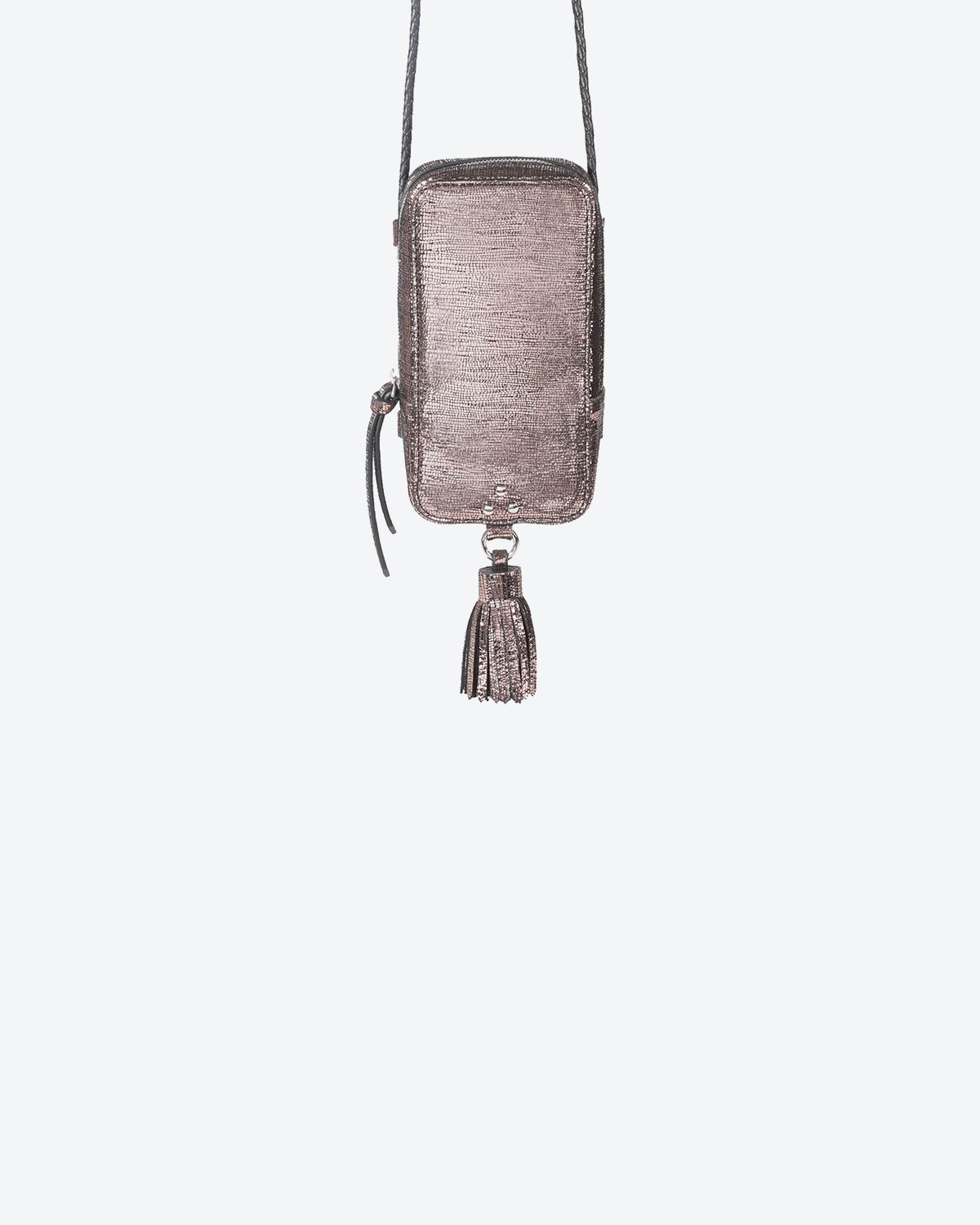 Jérôme Dreyfuss Accessoires Pré-Collection Niko Sautoir - Goatskin Lamé Champagne  