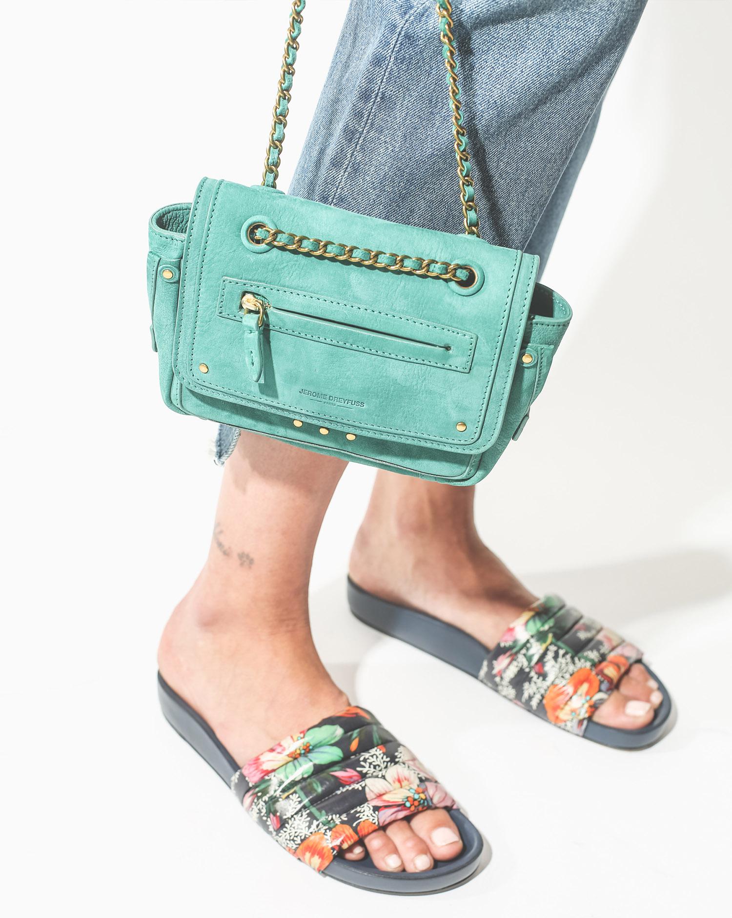 Jérôme Dreyfuss Collection Benji - Goatskin Nubuck Menthe  