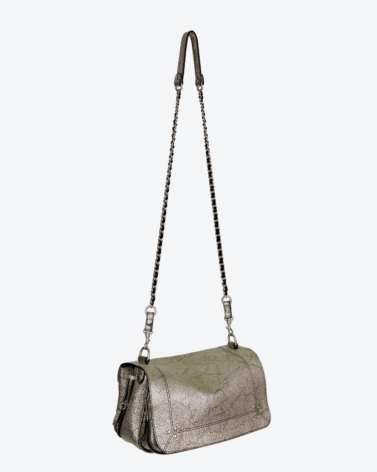 Jérôme Dreyfuss Collection Bobi Laminé Silver Goatskin   