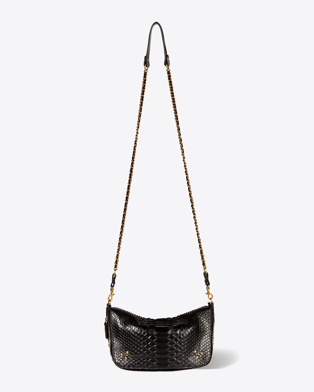 Sac bandoulière Bobi S python noir Jérôme Dreyfuss. 