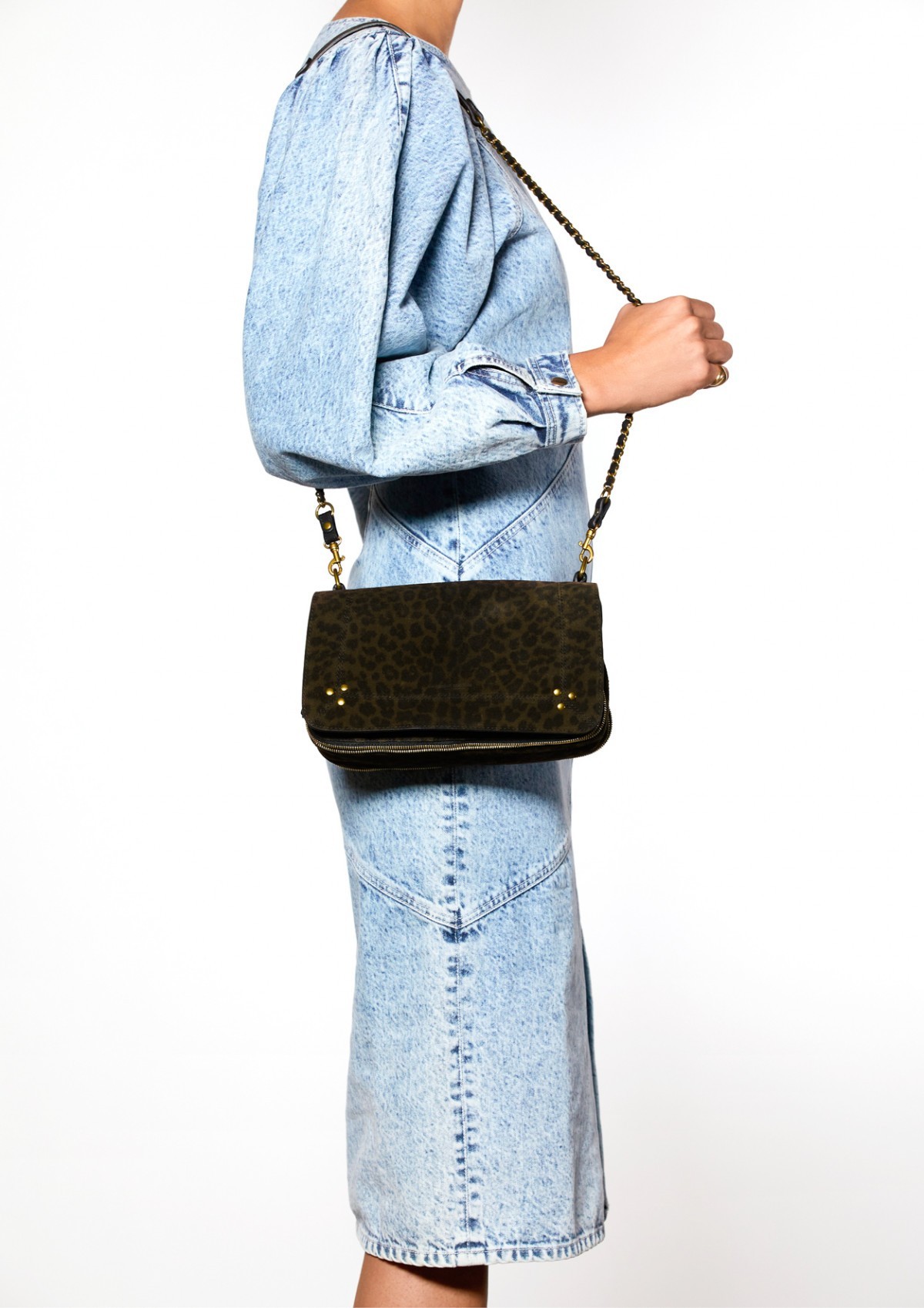Image du produit Jérôme Dreyfuss Collection Bobi Split Suede Leopard Kaki   - 5