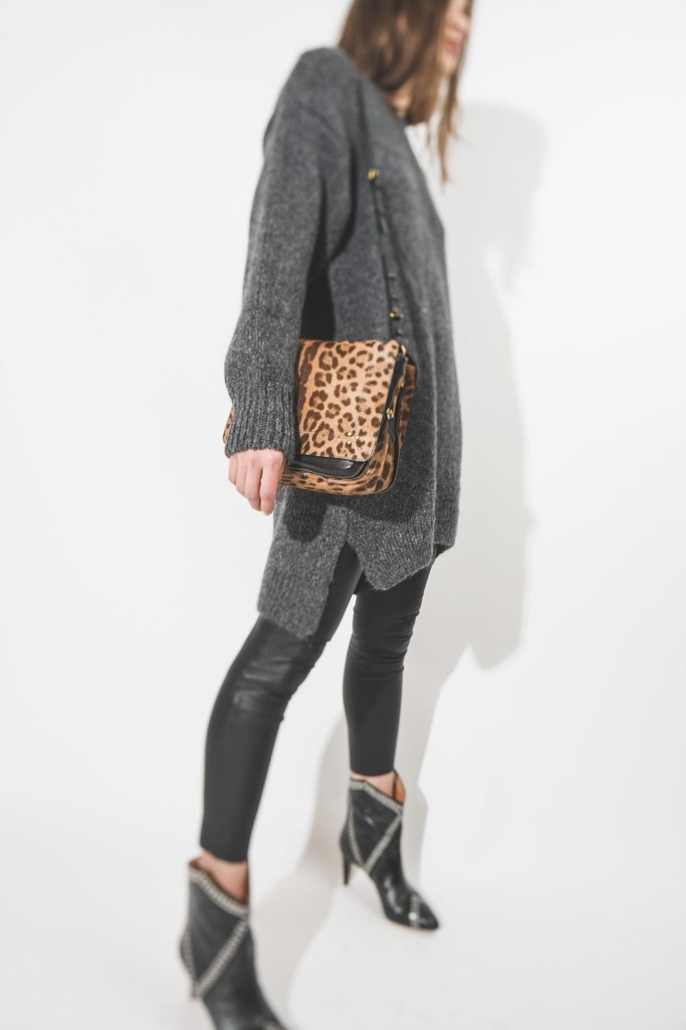 Jérôme Dreyfuss Collection Igor Léopard sauvage pony calfskin 