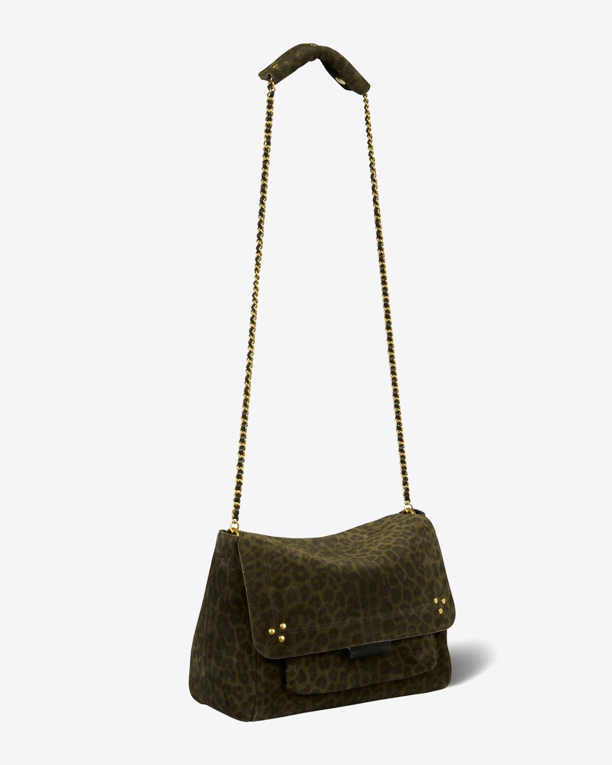 Image du produit Jérôme Dreyfuss Collection Sac Lulu L Split Suede Leopard Kaki  