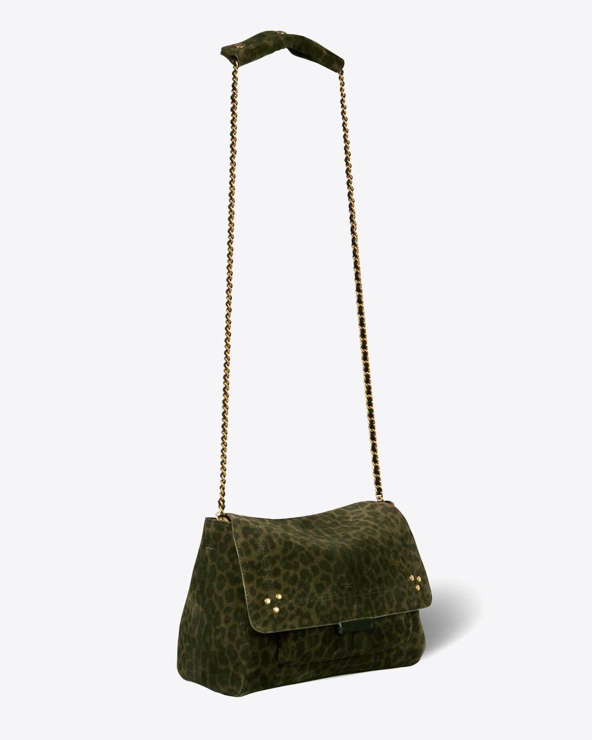 Image du produit Jérôme Dreyfuss Collection Lulu M Split Suede Leopard Kaki  