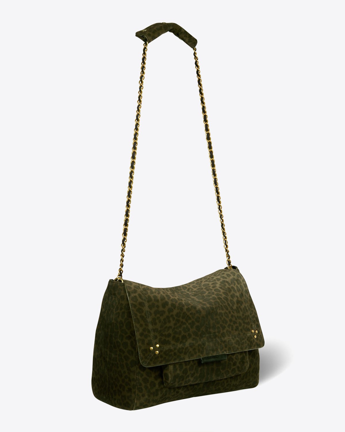 Image du produit Jérôme Dreyfuss Collection Sac Lulu XL Split Suede Leopard Kaki  