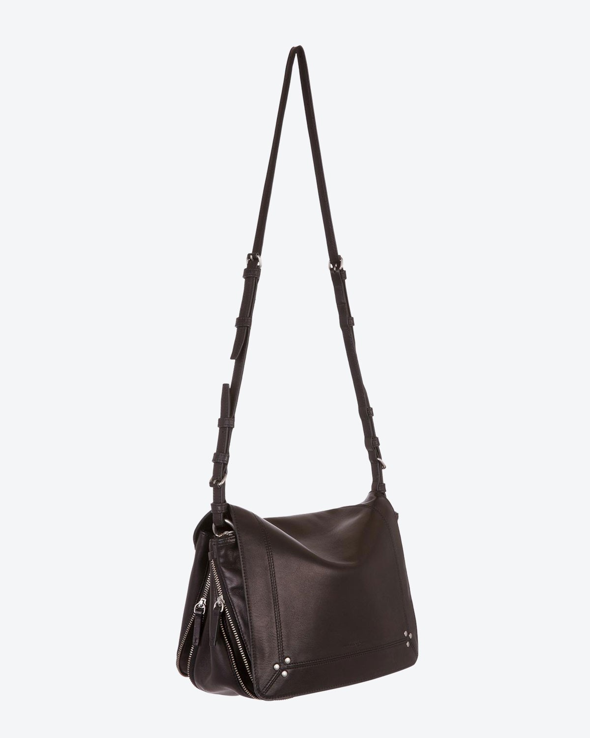 Jérôme Dreyfuss Pré-Collection Igor Noir Silver Smooth Lambskin   