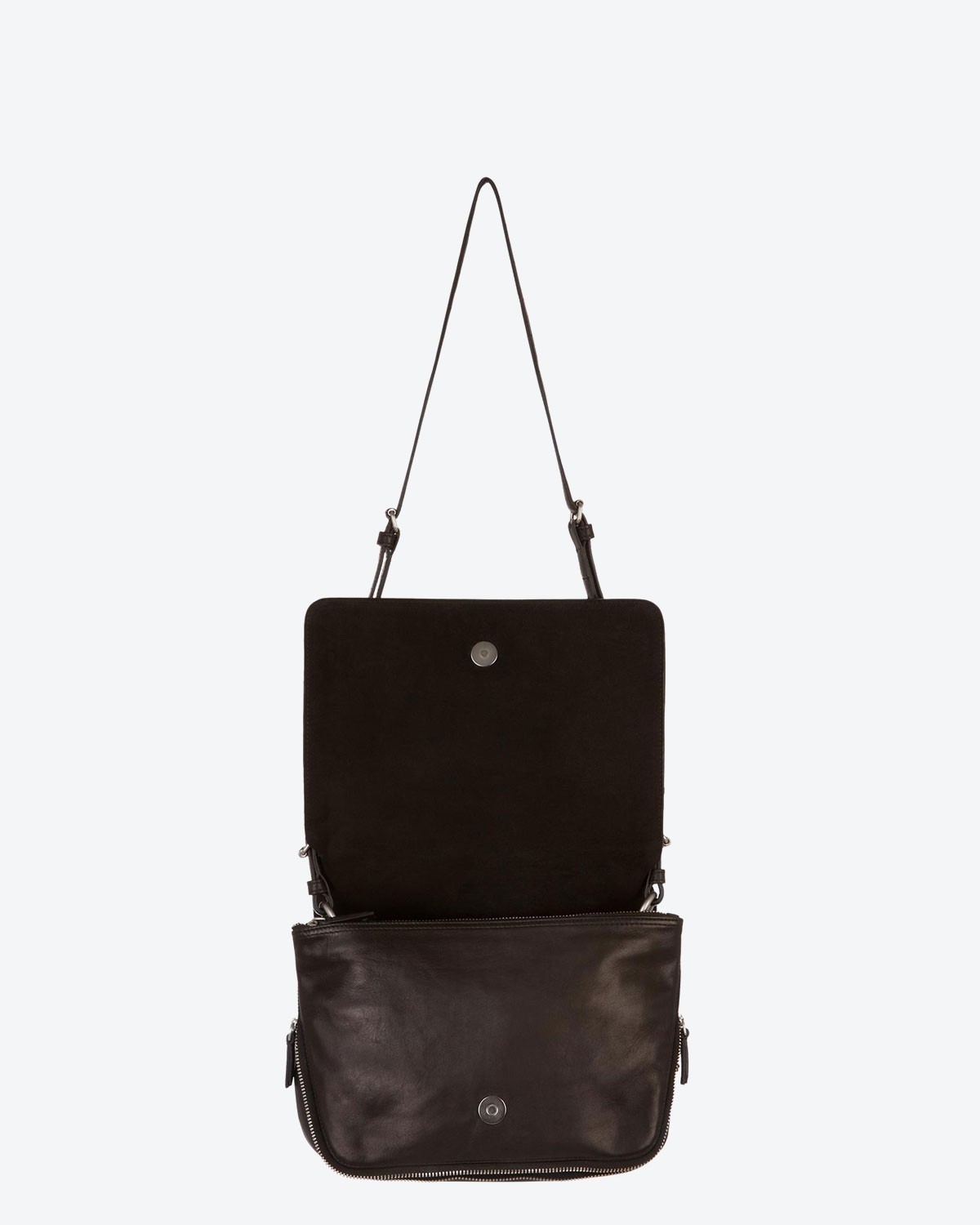Jérôme Dreyfuss Pré-Collection Igor Noir Silver Smooth Lambskin   