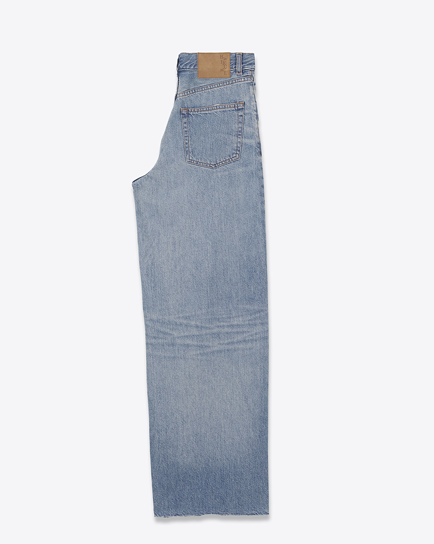 Produit Jean large délavé bleu ciel Ionic Blue Bethany Haikure. Profil.