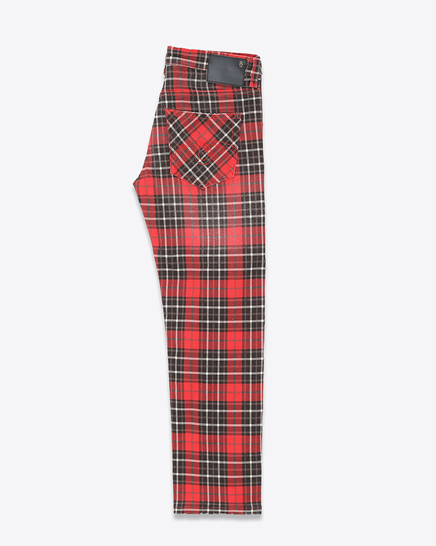  Jean Boy Straight Rouge Plaid R13 Denim