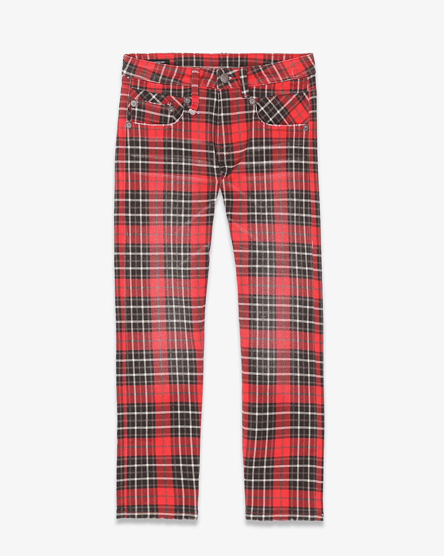 R13 Denim Jean Boy Straight Rouge Plaid