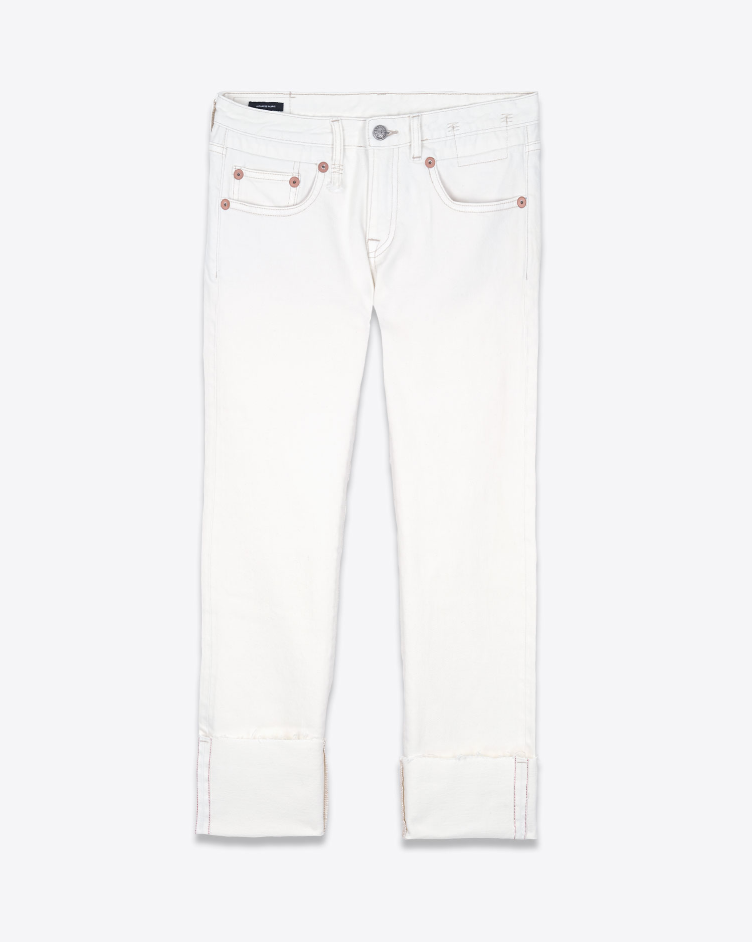 R13 Jean Boy Straight W Cuff Sutton White Selvedge