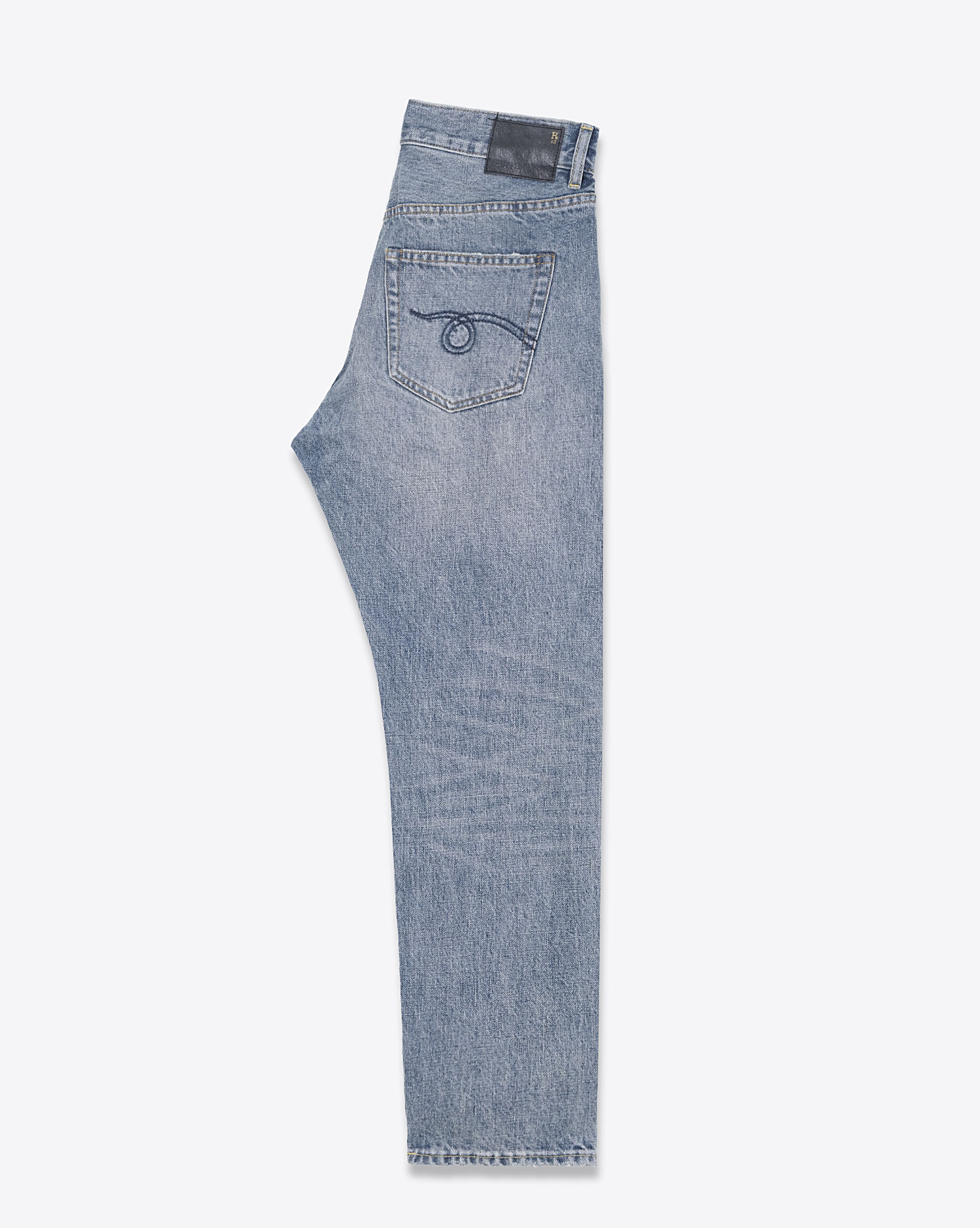 Produit Jean Baggy Crossover toile délavée bleu ciel Lena Blue R13 Denim. Profil. 