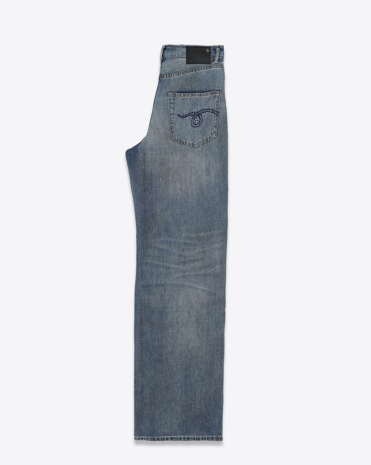 R13 Jean Damon Pleated Wide Leg – Weber Linen Indigo