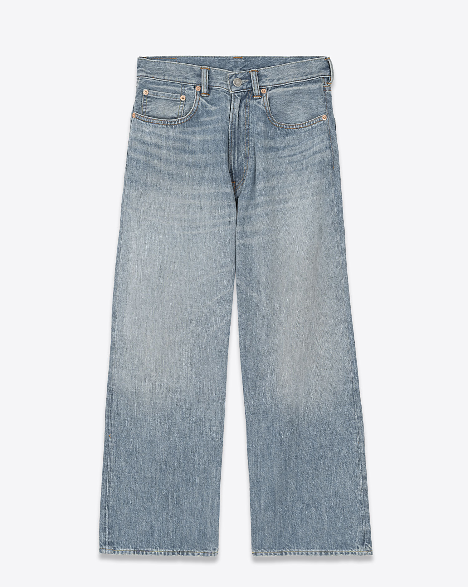 Produit Jean Georgia Denimist en denim délavé. Vue face. 
