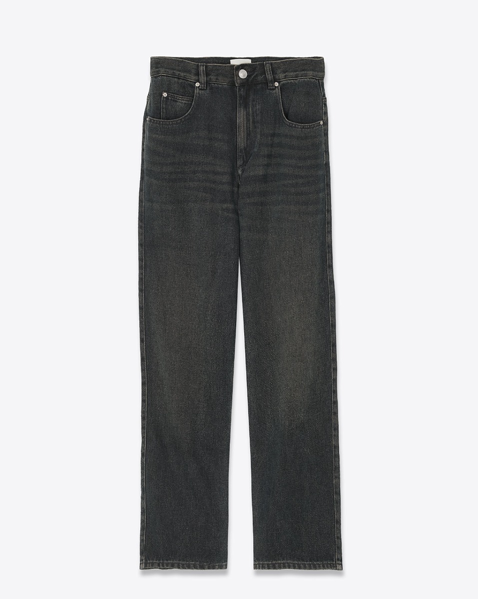 Jean large et fluide Jenny Isabel Marant en lyocell Dirty Blue. Vue de face.