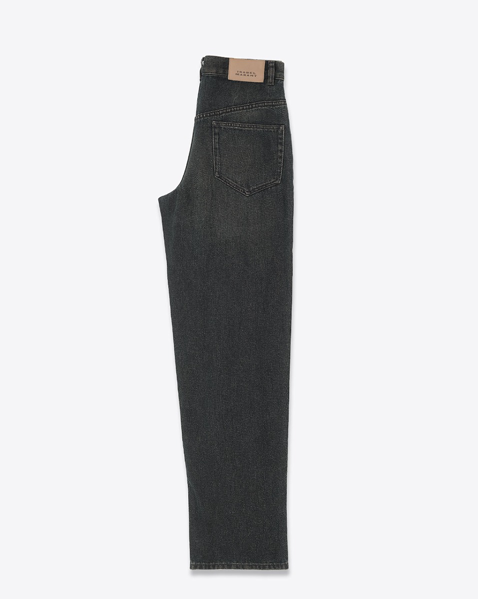 Jean large et fluide Jenny Isabel Marant en lyocell Dirty Blue. Vue de profil.