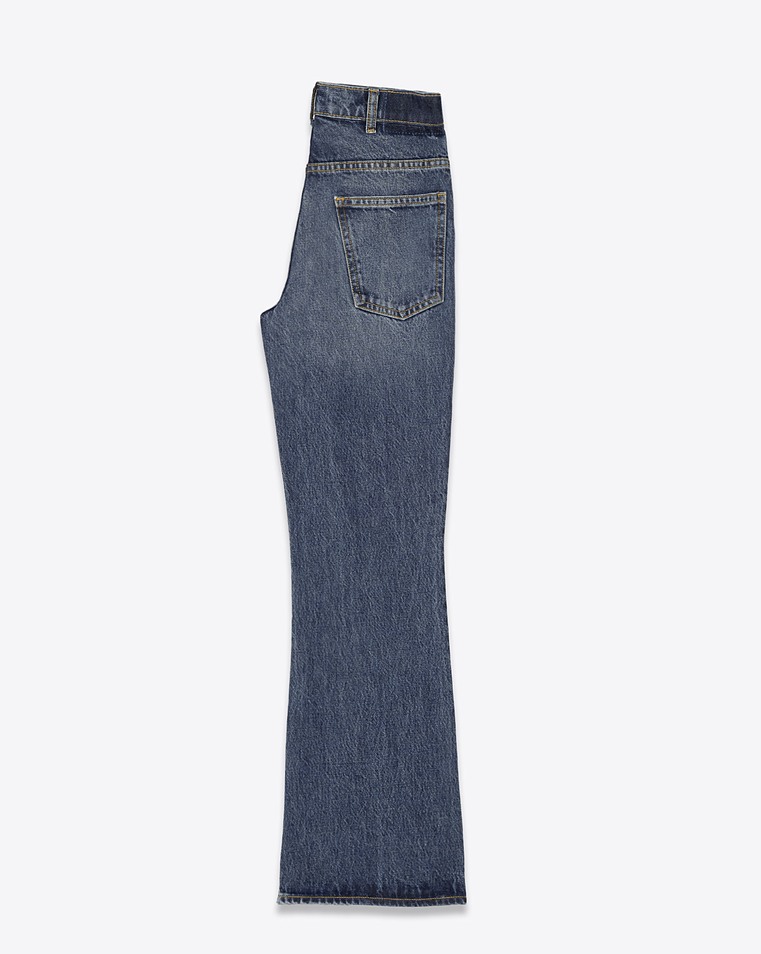 Produit Jean Penny The Great en denim bleu délavé. Vue profil. 