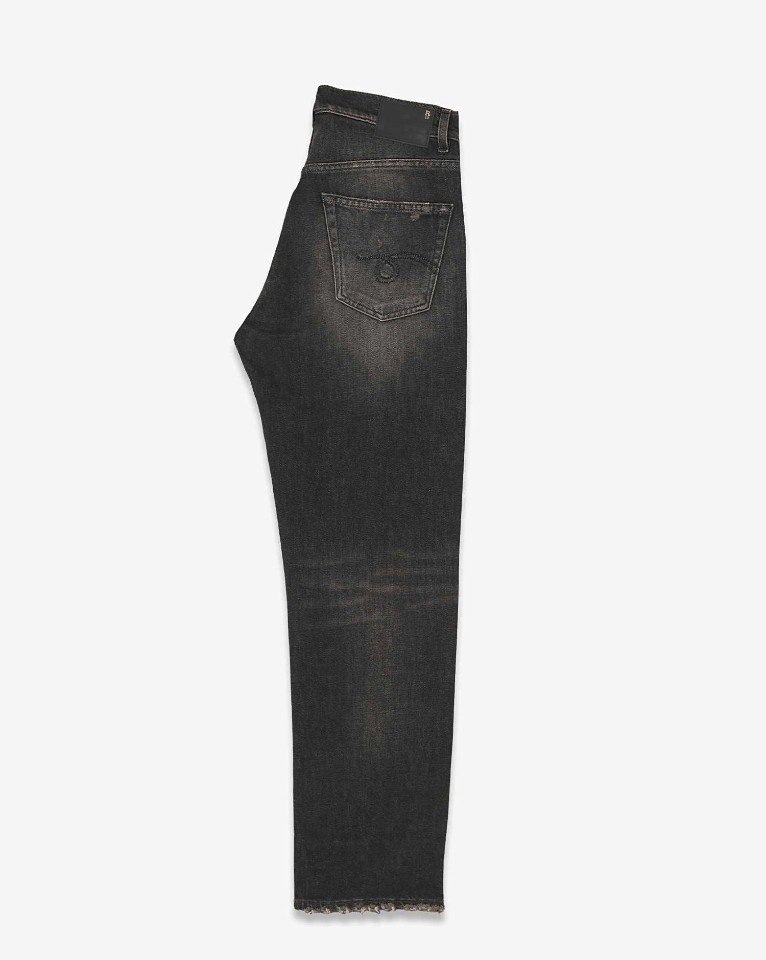 Jean X BF R13 en denim noir. Vue profil. 