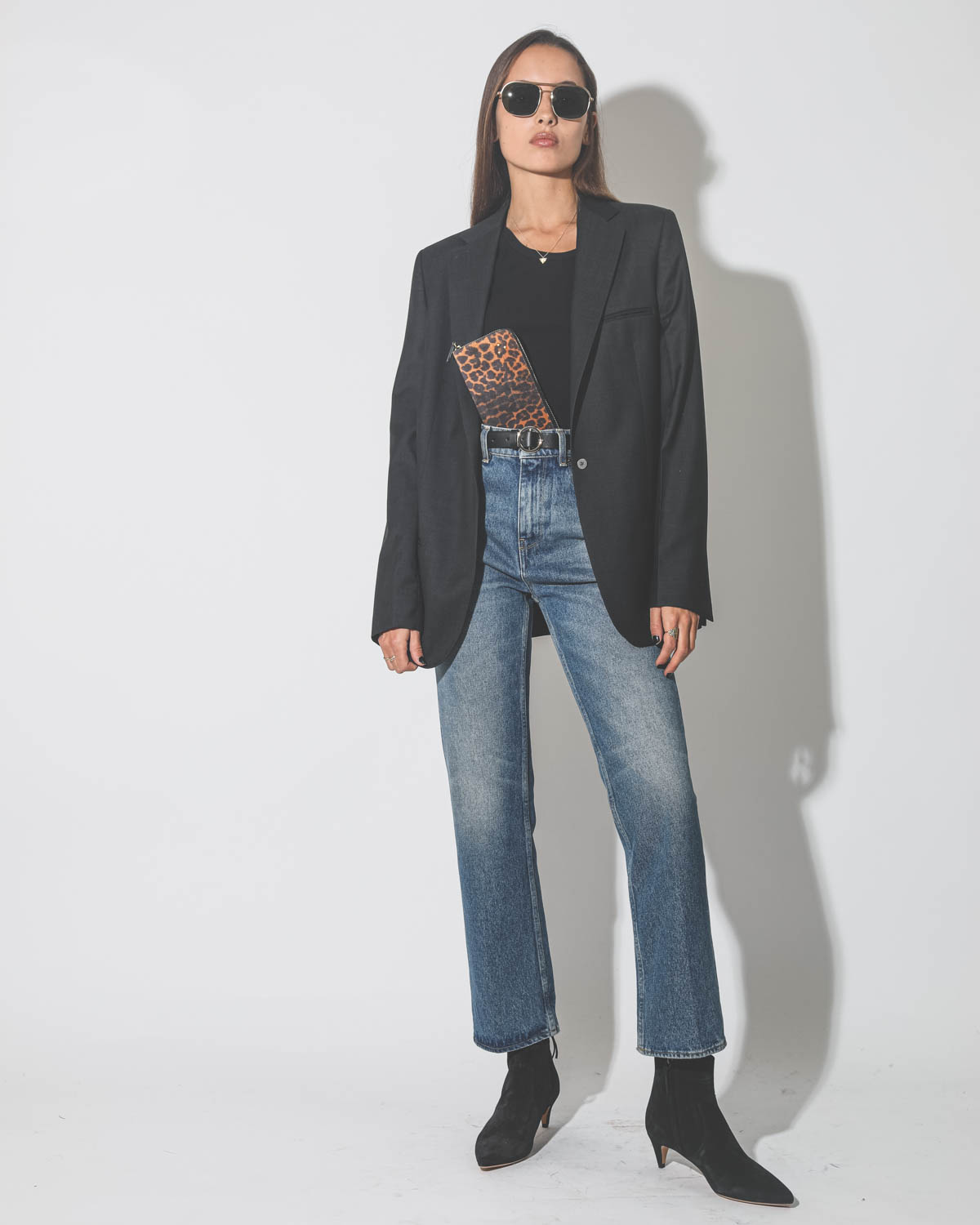 Jean droit cropped best sale