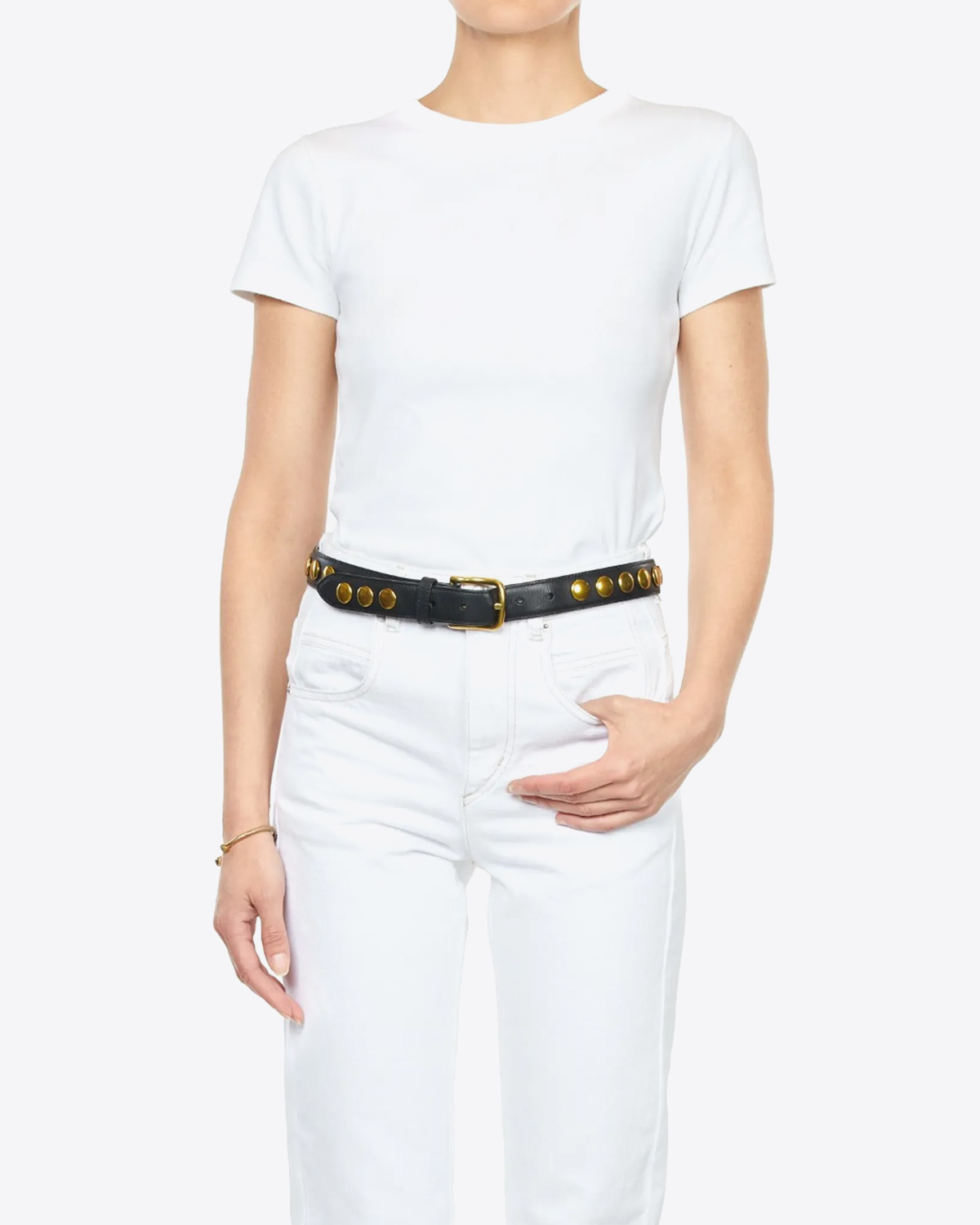 Jérôme Dreyfuss Ceinture Festival Vachette Noir Brass