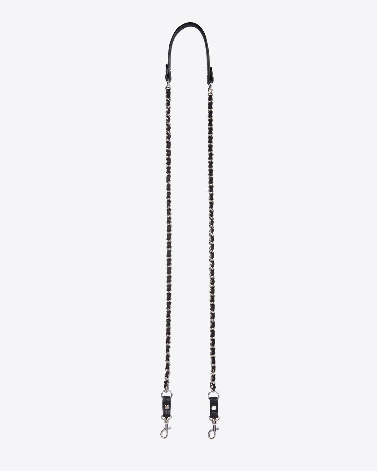 Produit Bandoulière Chaine Jérôme Dreyfuss en cuir noir silver 