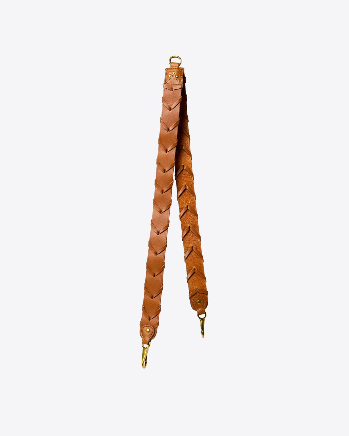 Produit Bandoulière tressée Jérôme Dreyfuss en cuir marron chêne. 