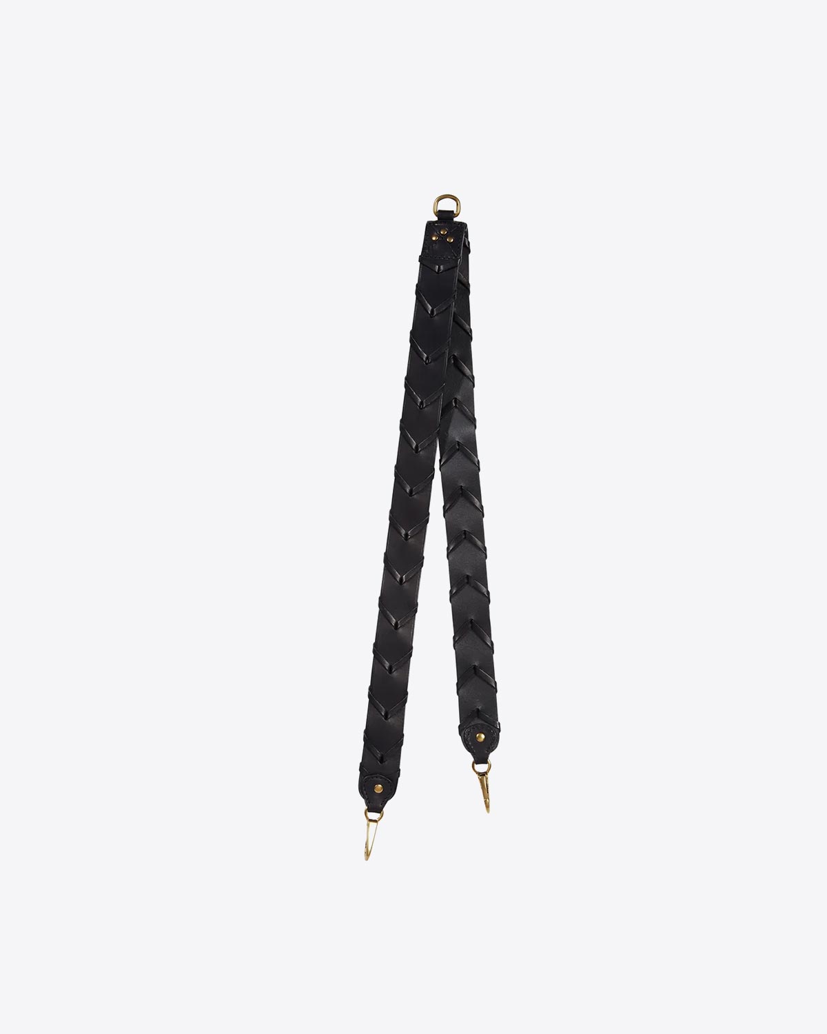Produit Bandoulière tressée Jérôme Dreyfuss en cuir noir. 