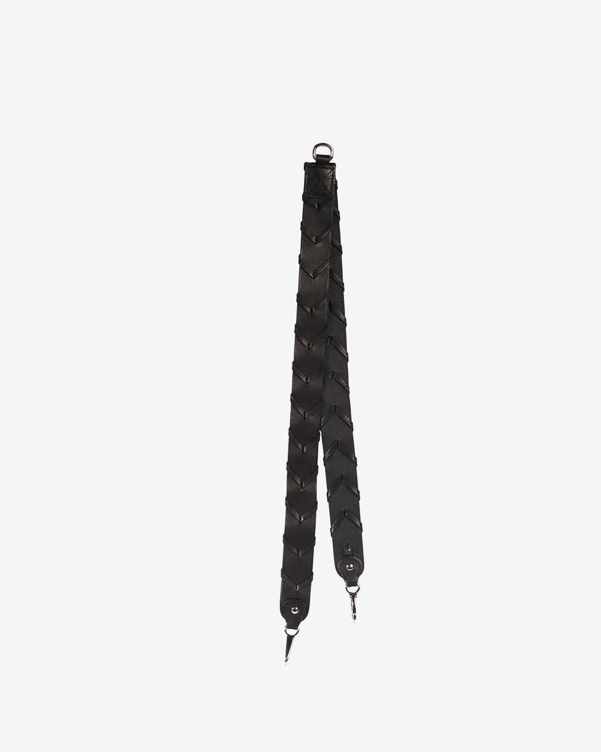 Bandoulière Tressée Jérôme Dreyfuss en cuir noir silver. 