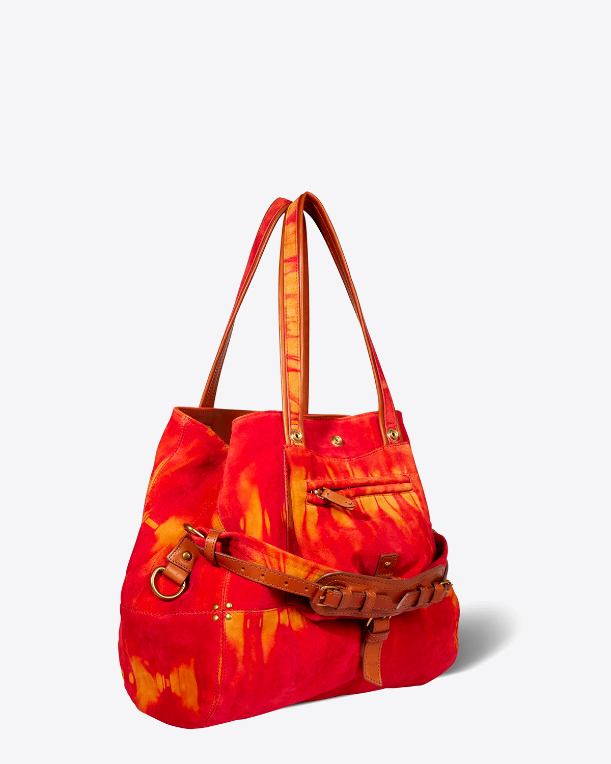 Produit Jérôme Dreyfuss Sac Billy M Croûte Velours Tie Dye Orange
