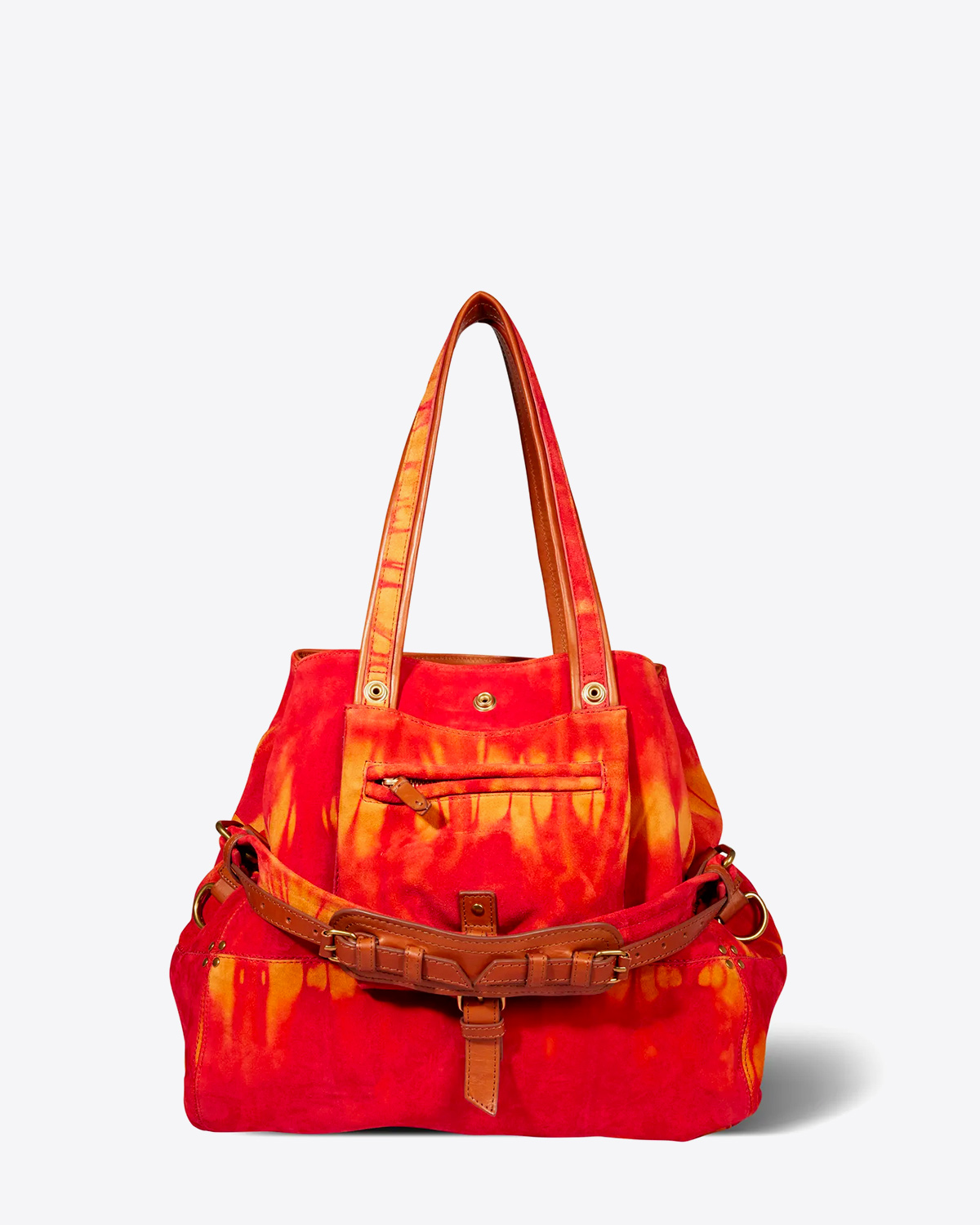 Jérôme Dreyfuss Sac Billy M Croûte Velours Tie Dye Orange