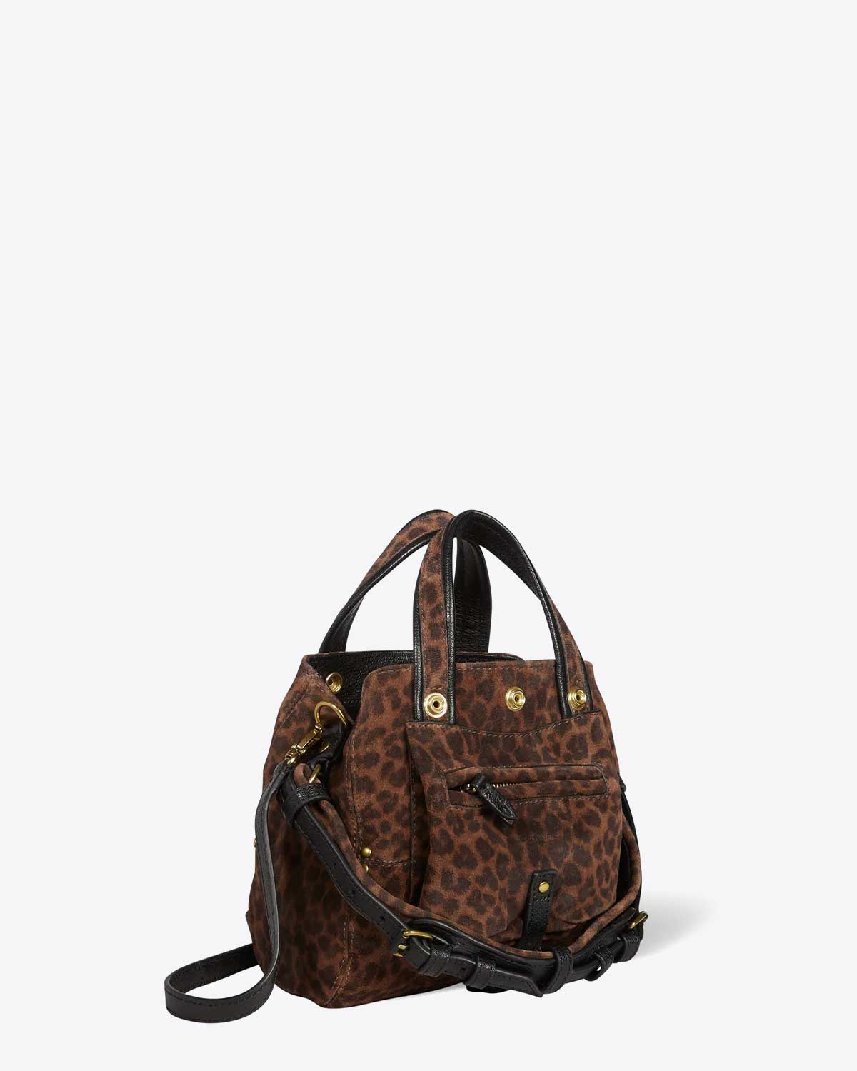 J r me Dreyfuss Sac Billy Nano Split Suede L opard Naturel