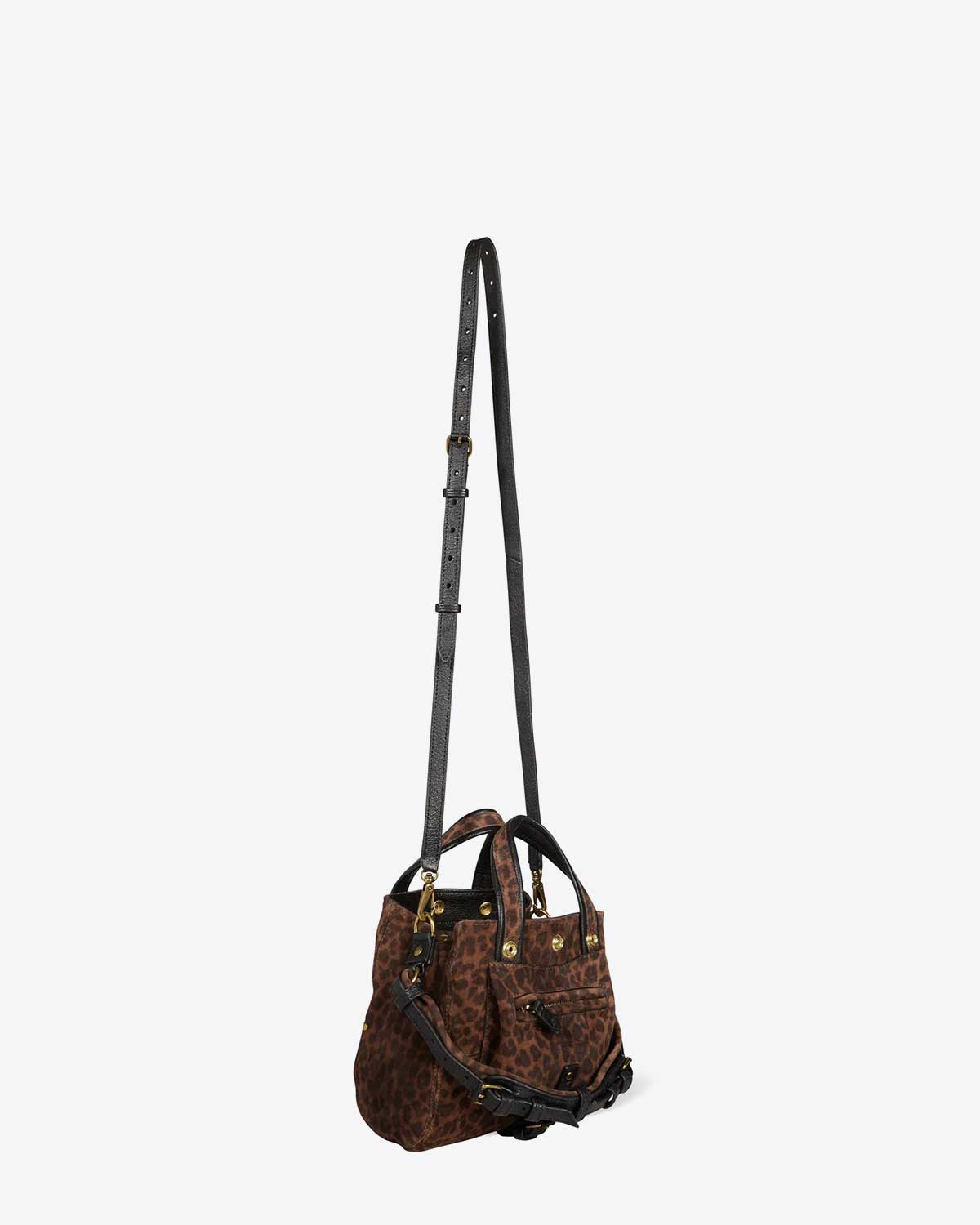 Jérôme Dreyfuss Sac Billy Nano  Split Suede Léopard Naturel 