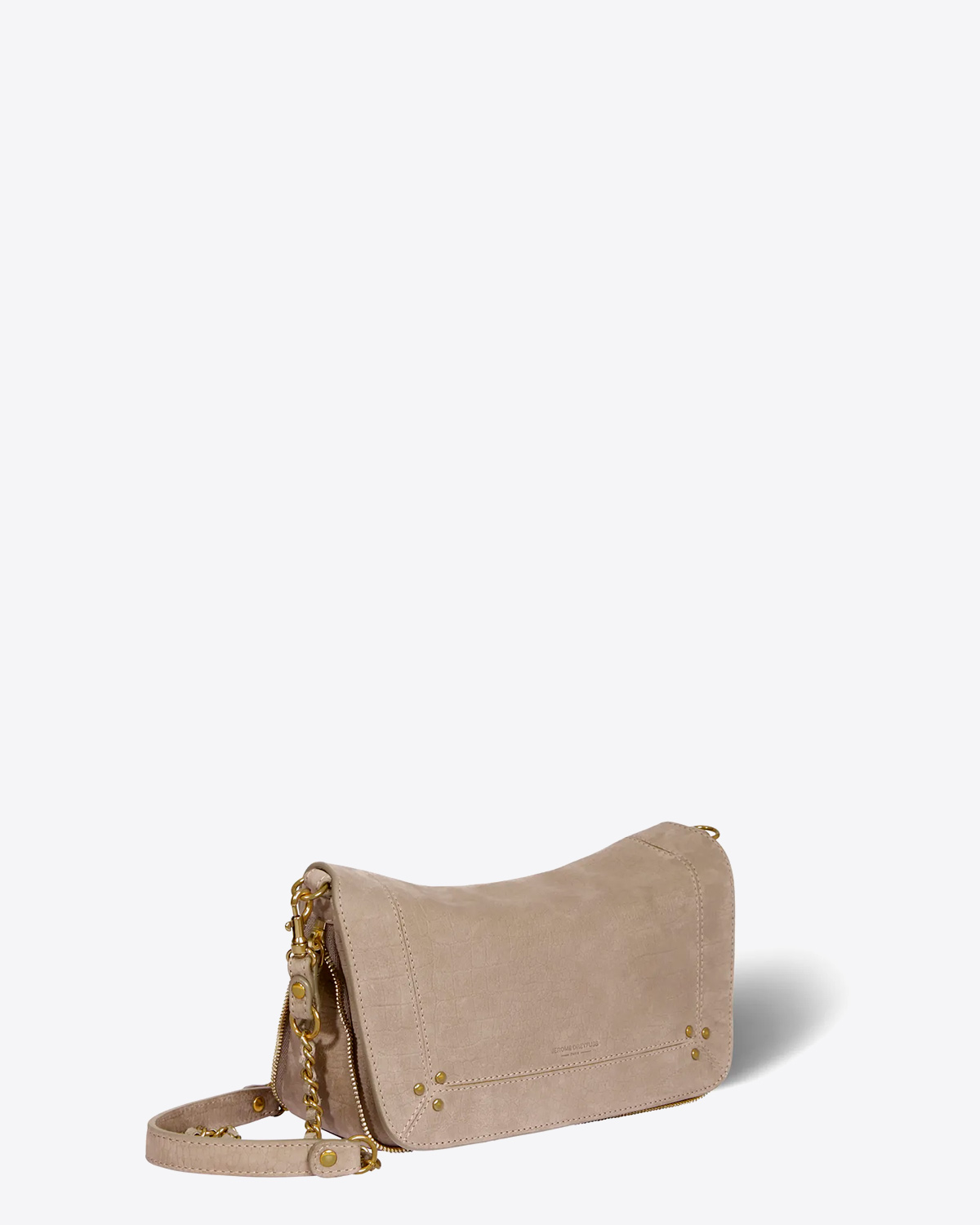 Jérôme Dreyfuss Sac Bobi S Taurillon Croco Stone. Profil.