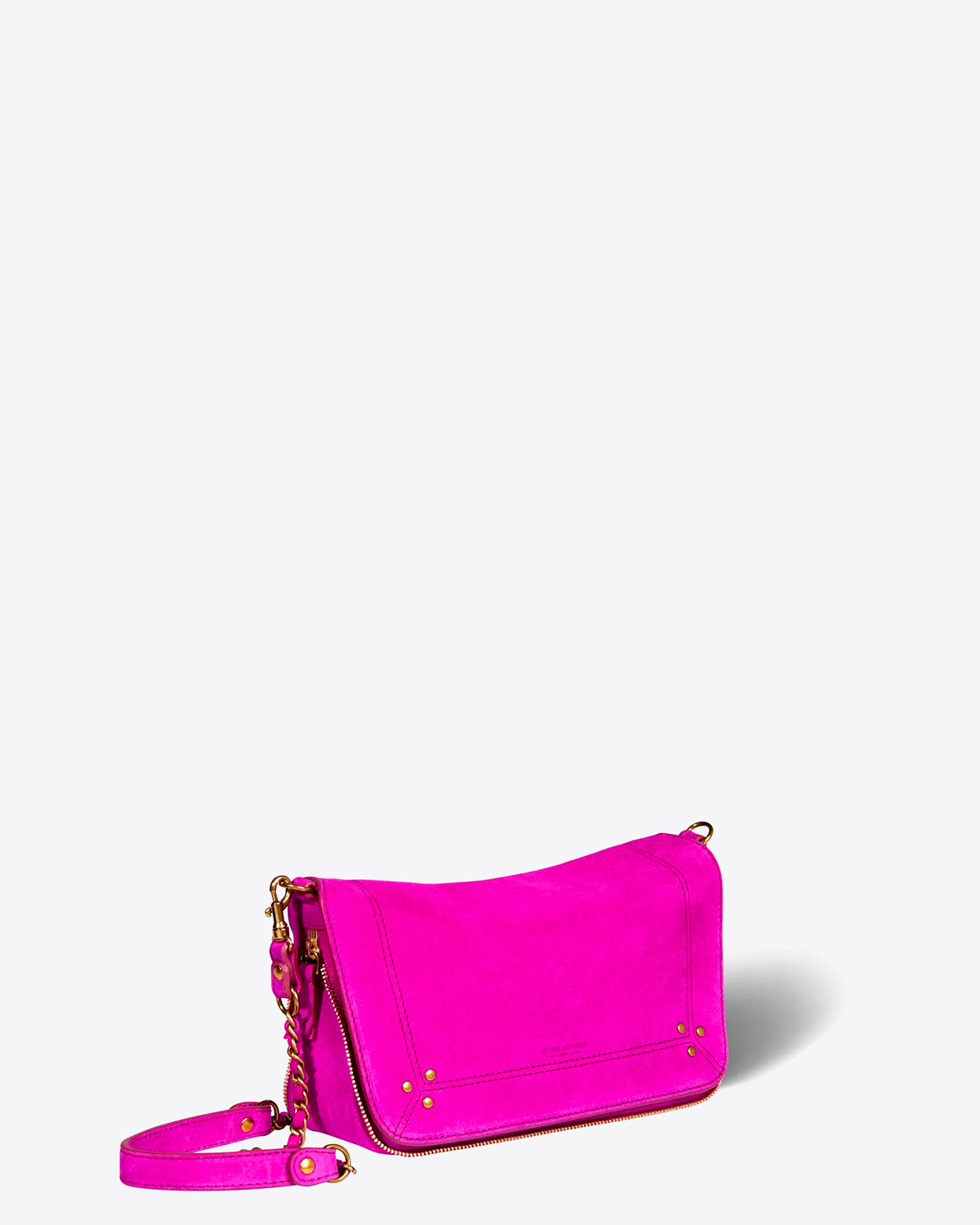 Jérôme Dreyfuss Sac Bobi S Crôute Velours Fuxia. Profil.