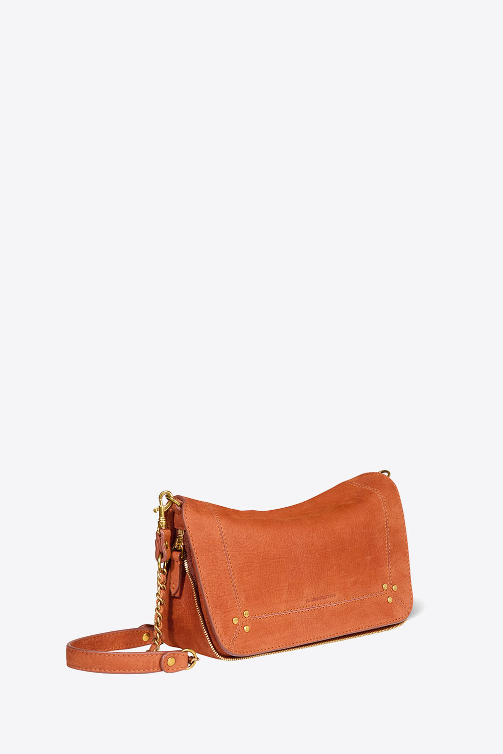 Produit Mini-sac Bobi S Jérôme Dreyfuss en cuir suédé Opium. Profil.
