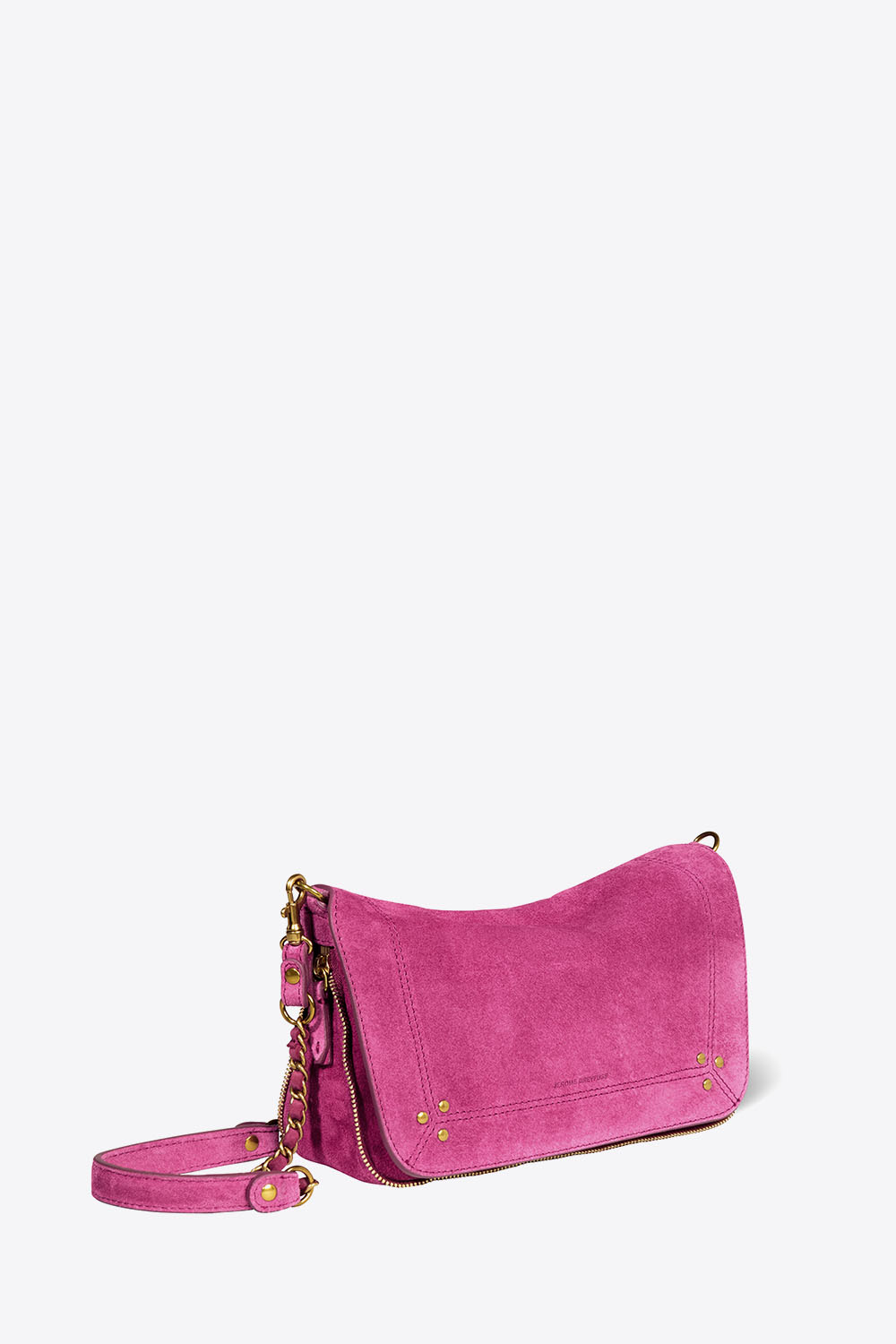 Produit Mini-sac Bobi S en cuir suédé rose Orchidée Jérôme Dreyfuss.  Profil.