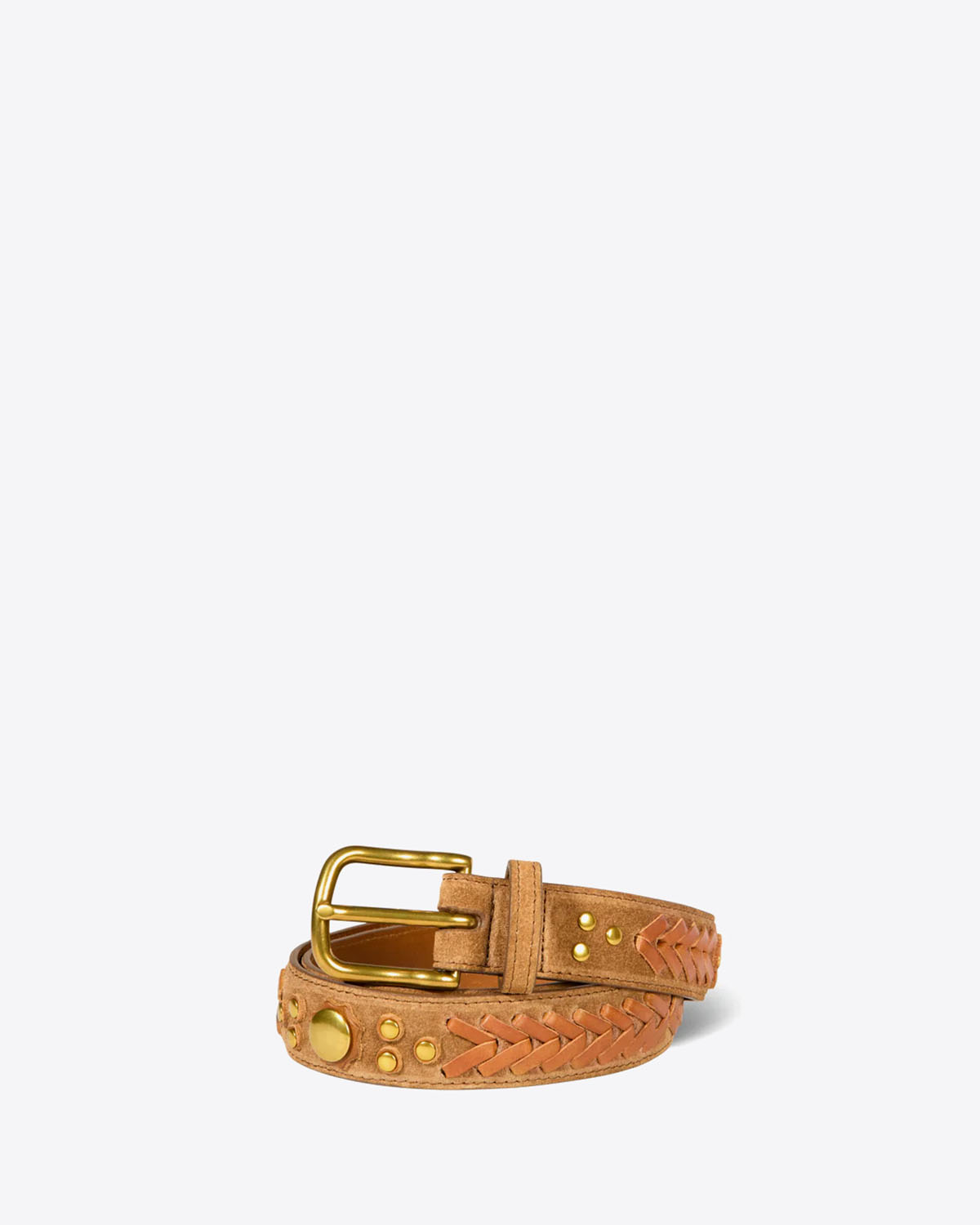Produit Ceinture Jérôme Dreyfuss Gaucho en cuir suédé tabac. 