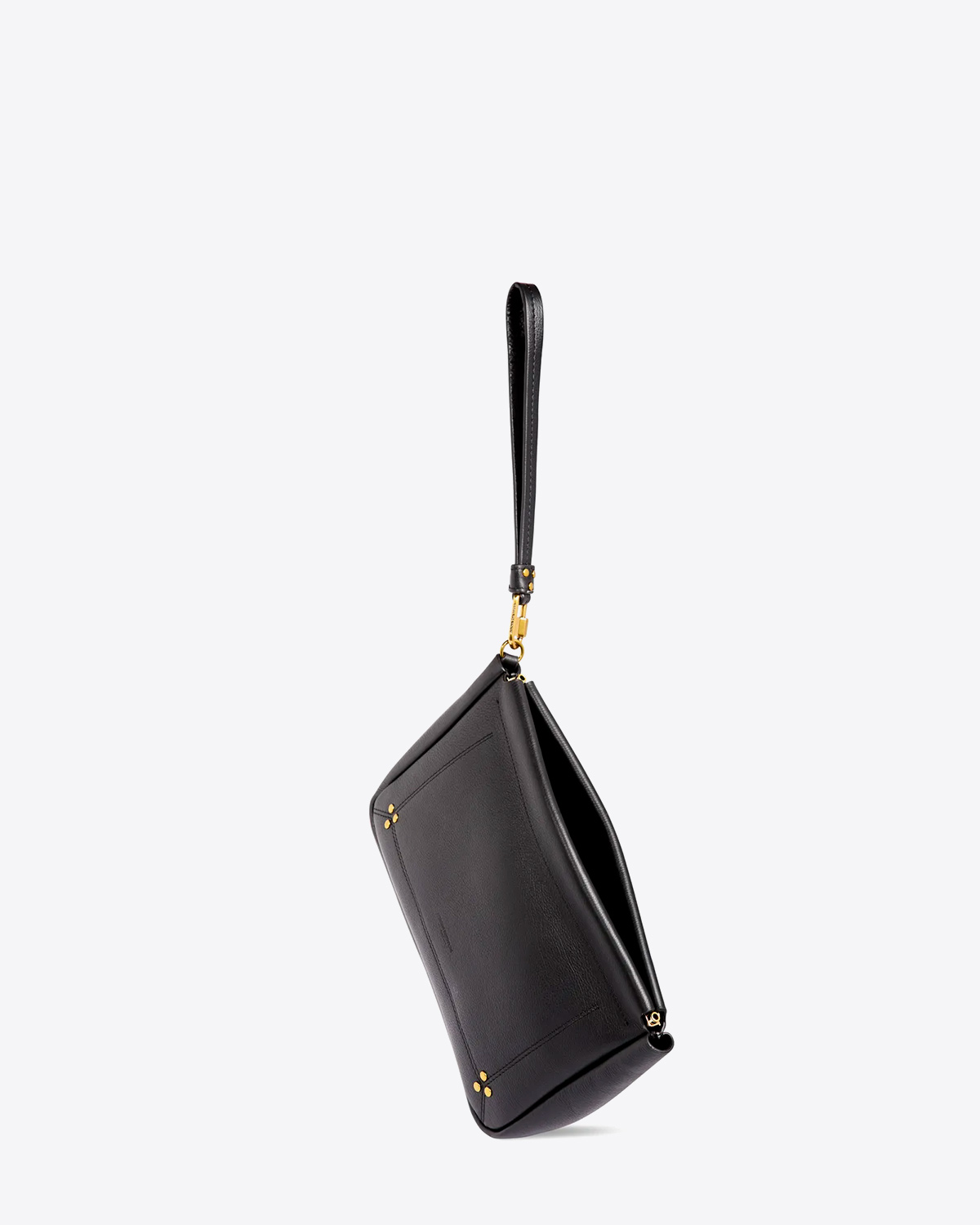 Jérôme Dreyfuss Clap L Calfskin Noir Brass