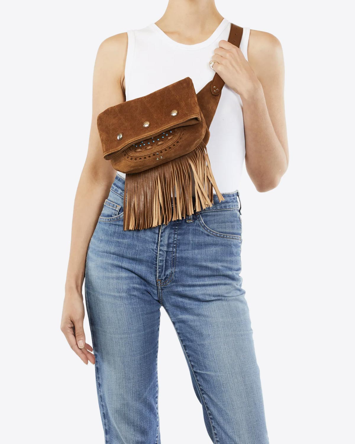 Jerome Dreyfuss Sac Jerry Banane Cuir Suede Taos Turquoise