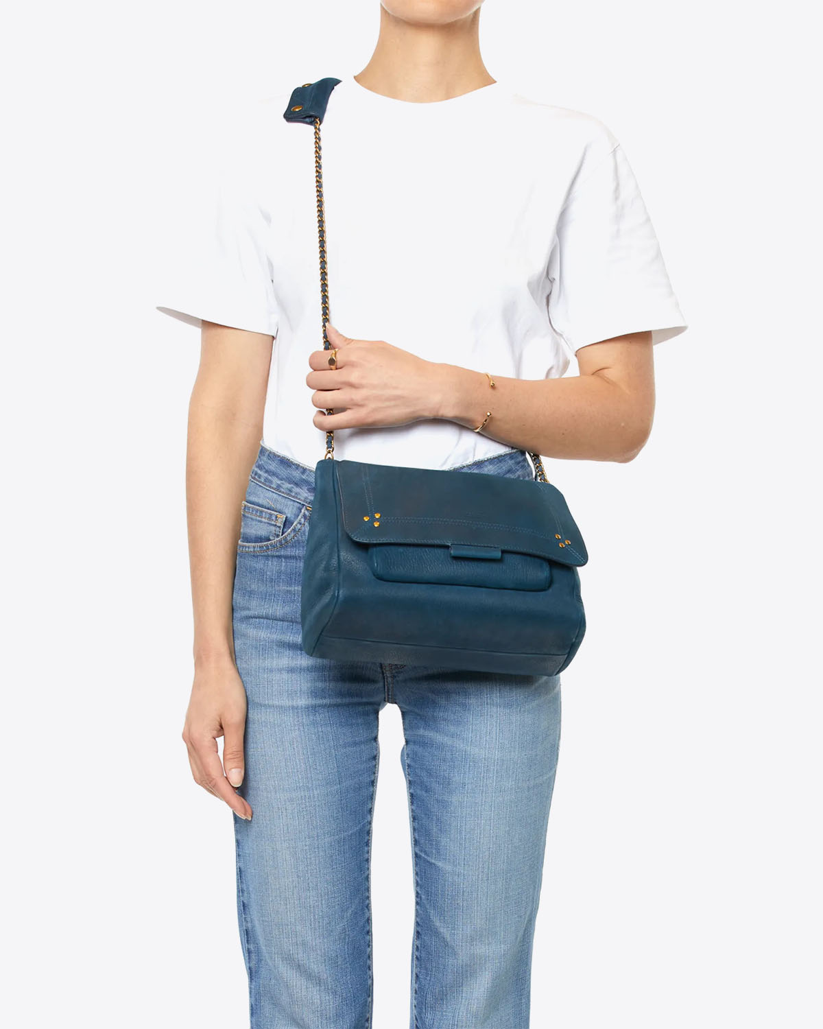 Jérôme Dreyfuss Sac Lulu L Chèvre Noircie Night Blue 