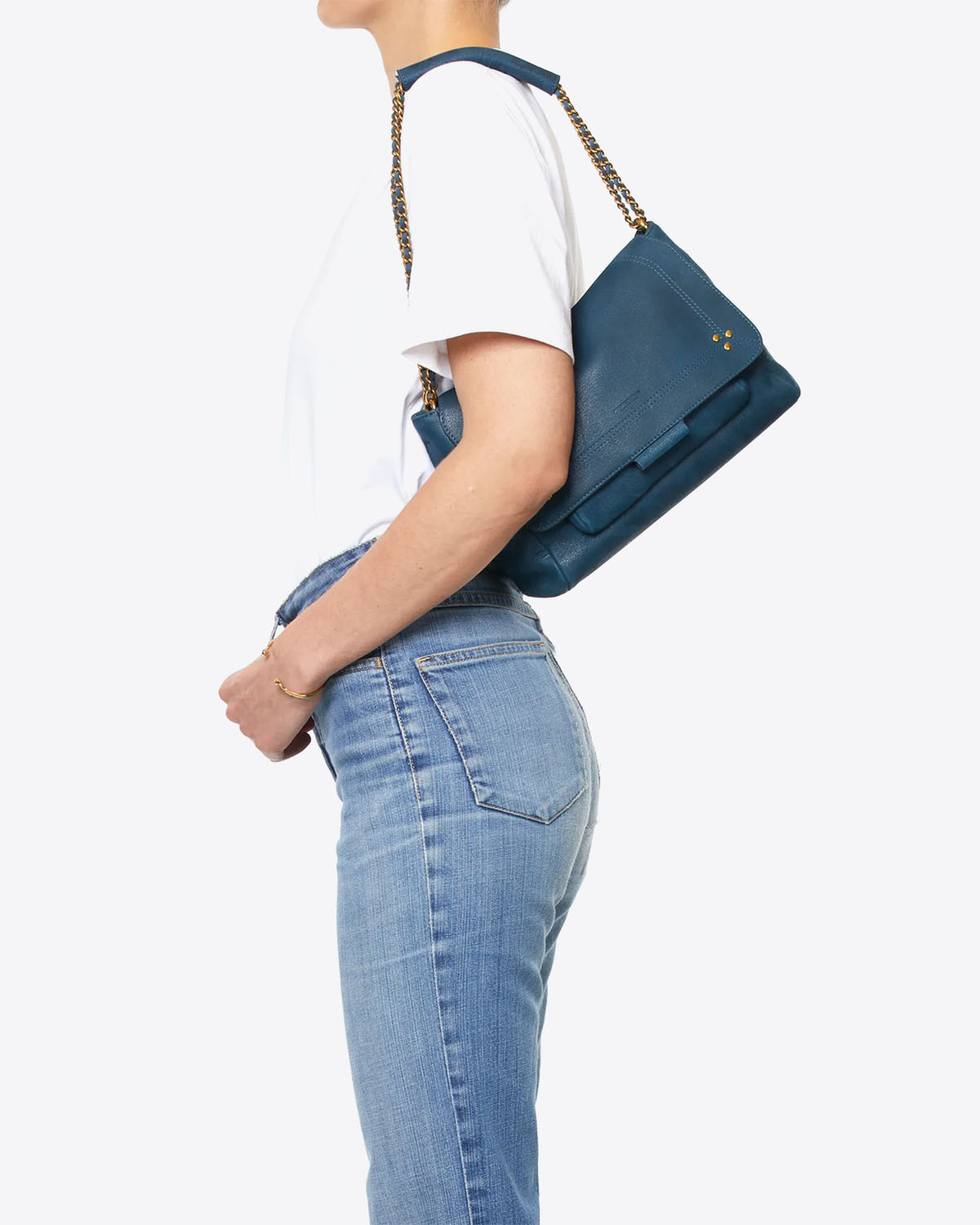 Jérôme Dreyfuss Sac Lulu L Chèvre Noircie Night Blue 