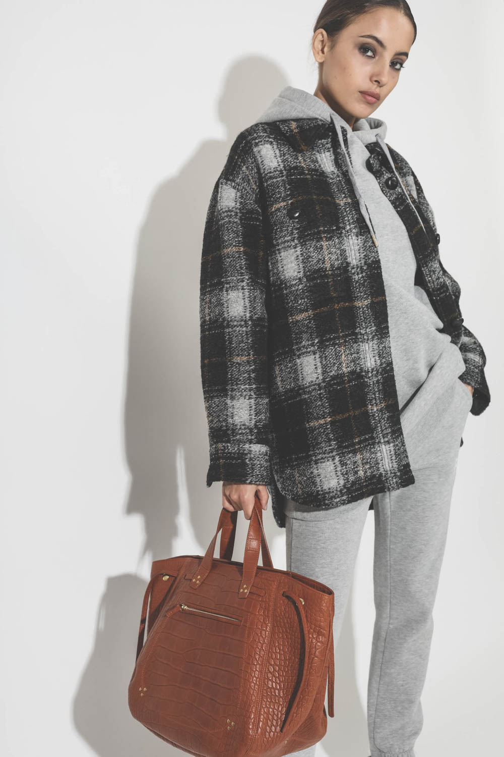 Sac cabas Marius agneau croco Whisky Jérôme Dreyfuss