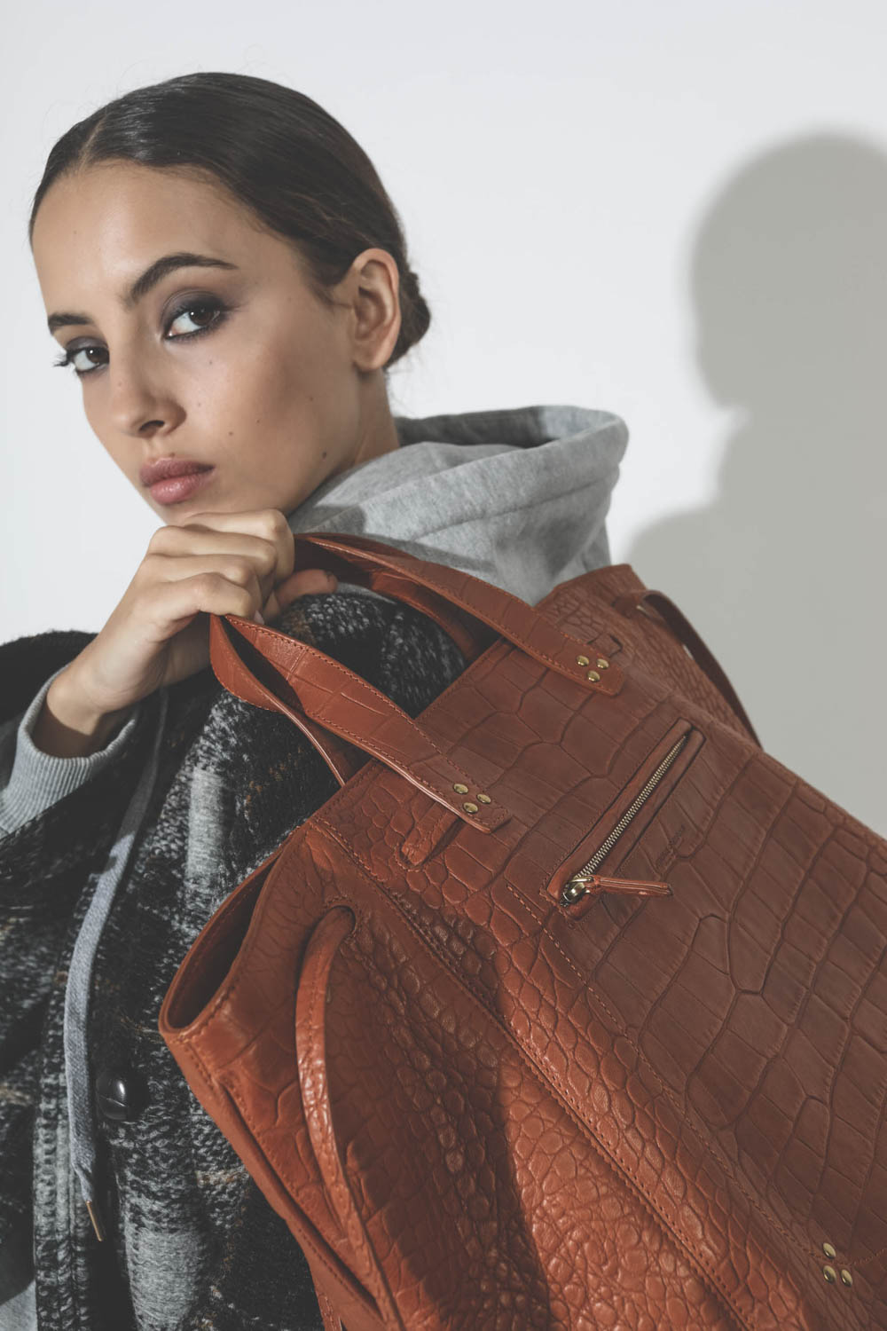 Sac cabas Marius agneau croco Whisky Jérôme Dreyfuss