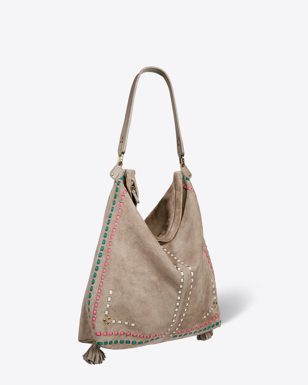 Sac Jérôme Dreyfuss Paul Cabas Split Calfskin Sashiko Coconut