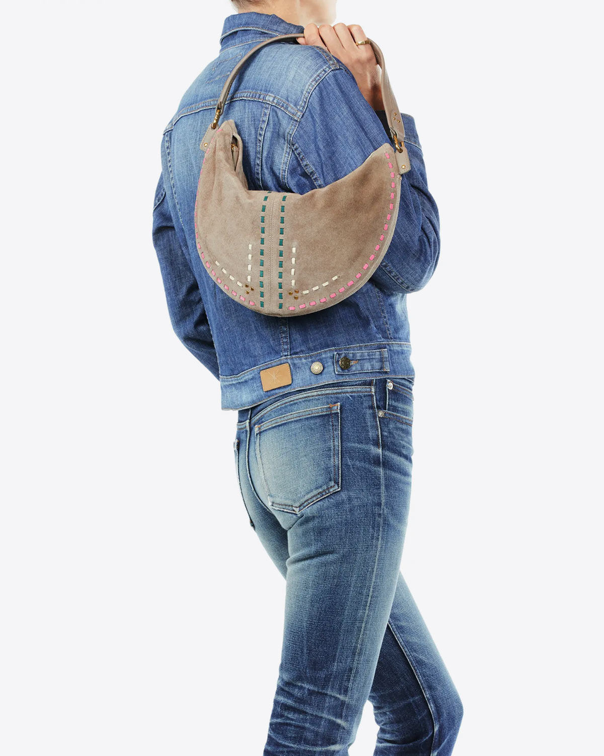 J r me Dreyfuss Sac Paul Lune Split Calfskin Sashiko Coconut