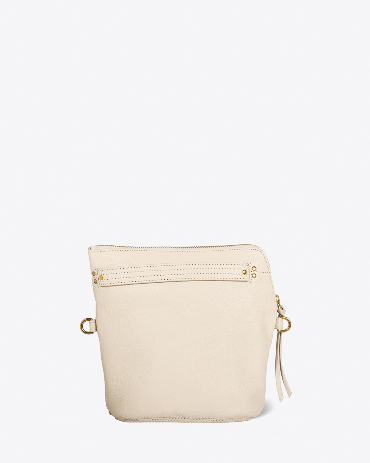 Produit Pochette Lucky Jérôme Dreyfuss en cuir grainé écru. 