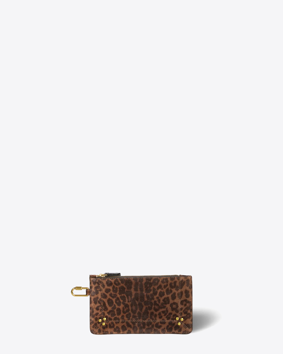 Pochette Popoche S Jérôme Dreyfuss en cuir imprimé léopard naturel. 