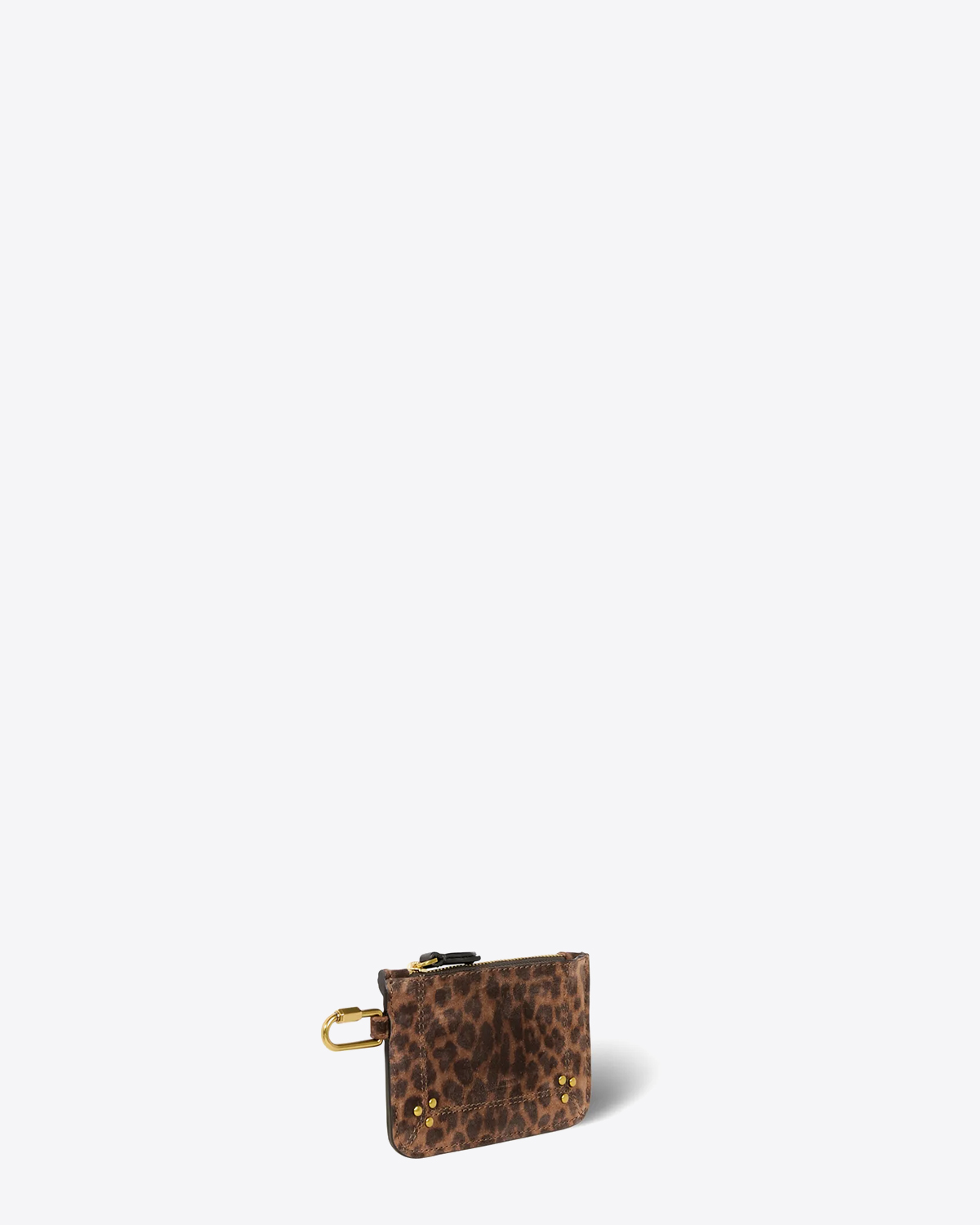 Pochette popoche XS Jérôme Dreyfuss en cuir naturel léopard. 