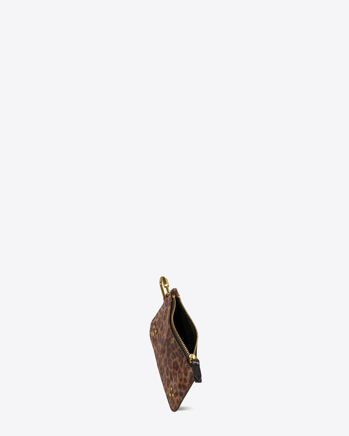 Pochette popoche XS Jérôme Dreyfuss en cuir naturel léopard. 