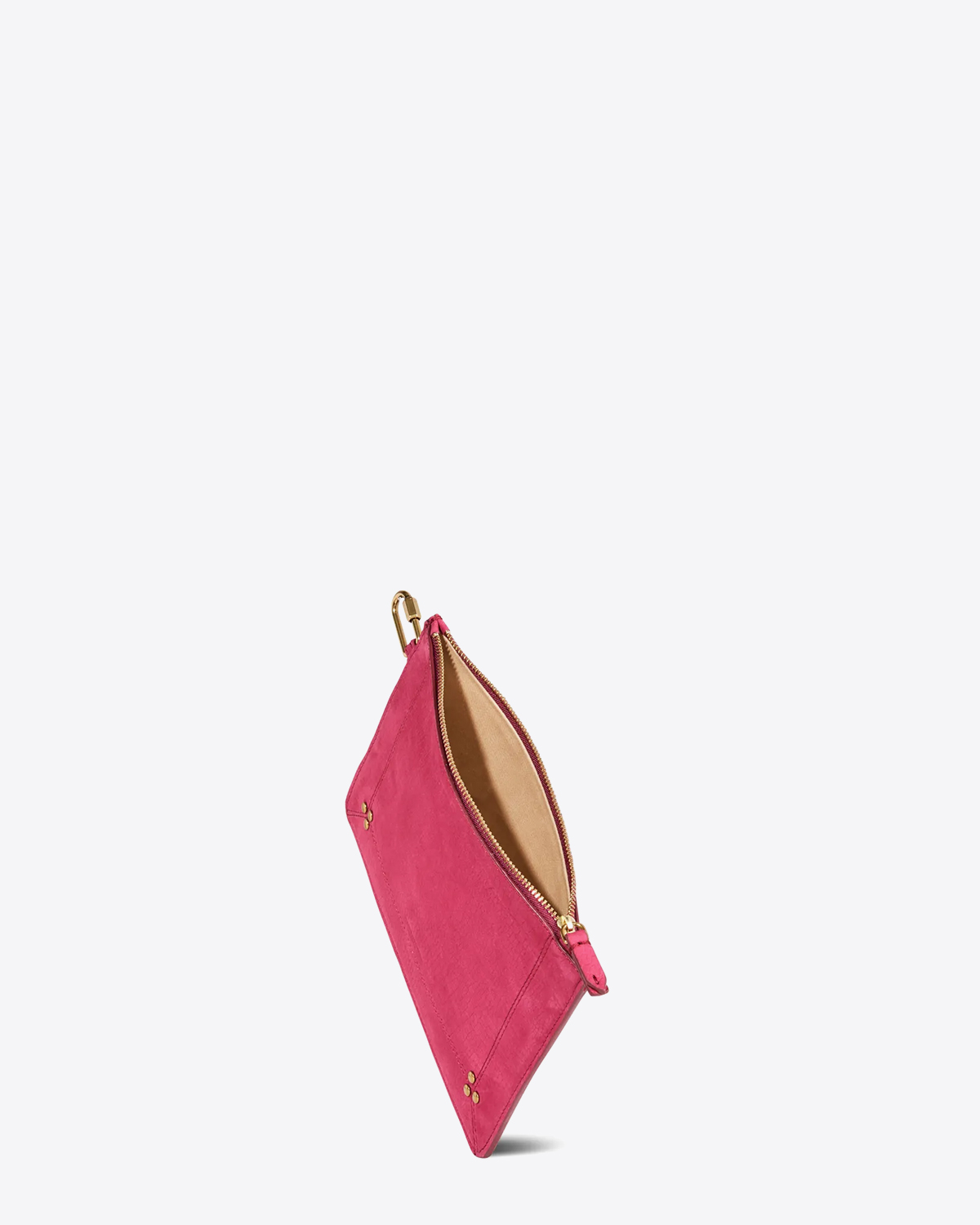 Pochette Popoche M  Jérôme Dreyfuss en cuir Croco Framboise 